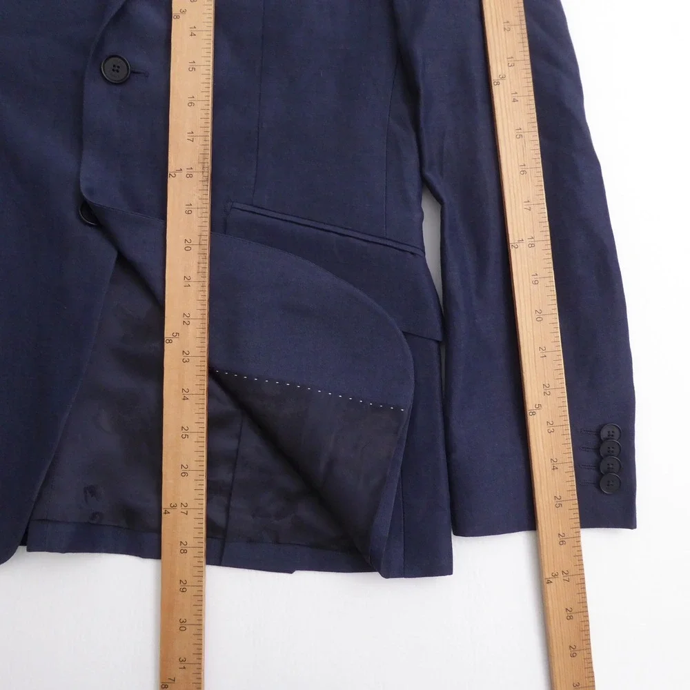 NEW Ted Baker Mens Lancej Slim Fit Organic Fibre Jacket Navy Blue Size 2 / 36R
